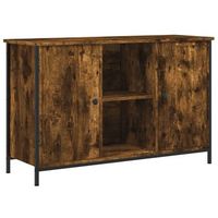 mueble de tv madera de ingenieria roble ahumado 100x35x65 cm