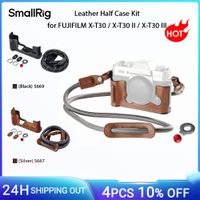 smallrig x-t30 iii kit de media funda de cuero para fujifilm x-t30  x-t30 ii  x-t30 iii con correa para el hombro llave plana estetica retro