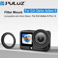 adaptador de montaje de filtro puluz de 49mm para dji osmo action 6action 5 proaction 4 soporte de filtro para camara marco protector de filtro de metal