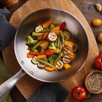 wok de 28 cm de inoxidable triply acero inoxidable acero
