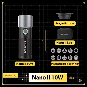SIDANDE NANOII-linterna de videografía de 10W, luz de relleno de fotografía con zoom, luz ambiental con rosca de 1/4 pulgadas para jaula de soporte de cámara