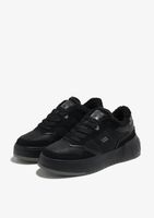 zapatillas con forro calido urbanas court fleece full black sneakers de mujer - negro