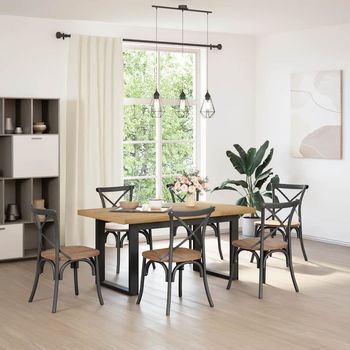 Mesa Comedor | Mesa De Cocina Noain Patas Forma U Madera Maciza Pino 160x90x75cm