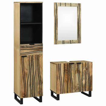 Juego De Muebles De Baño 3 Uds. Marrón 38 X 33 X 160 Cm Vidaxl