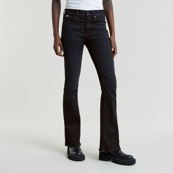 G-Star Raw Jeans D21290-A634 G730 - 3301 FLARE-WORN IN BLACK VORTEX para mujer