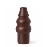 jarron escultural de vidrio marron oscuro h36