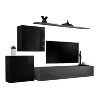 conjunto de muebles para salon switch v diseno colores gris y negro brillante