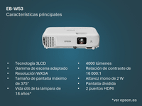 epson proyector eb-w53 modelo sustituto del eb-w06 descontinuado