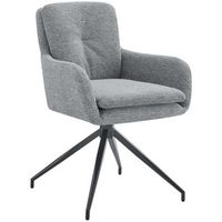 silla de comedor de tela pickett gris 63x58x85 cm clp
