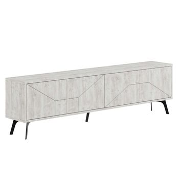 Mueble tv 4 puertas 180 cm blanco