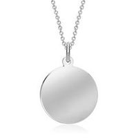 cadena circular grabable de oro blanco de 14 quilates