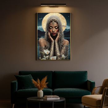 Cuadro sobre lienzo lacado con leds, 70x4x100 cm
