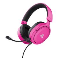 auriculares trust gxt 498p forta con cable conectividad 35 mm gaming microfono extraible rosa
