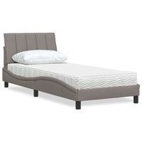 cama individual  cama para adultos  cama con colchon tela gris taupe 90x200 cm cfw5724695