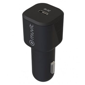Muvit Cargador de Coche USB-C 20W Negro