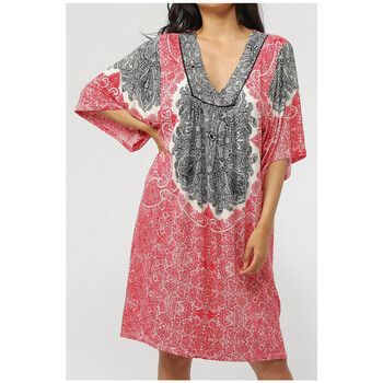 Admas Vestidos Vestido playero de manga tres cuartos Beach Paisley para mujer