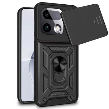 Funda para móvil Cool Hard Ring Plástico PC TPU Aluminio Negra para realme 16 Pro Plus 5G
