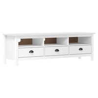 mueble de tv hill madera maciza de pino blanco 158x40x47 cm vidaxl