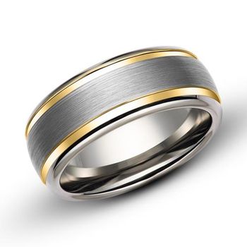 Anillo bicolor tungsteno
