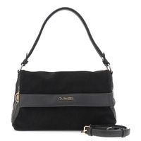 bolso suave con solapa efecto piel ante black