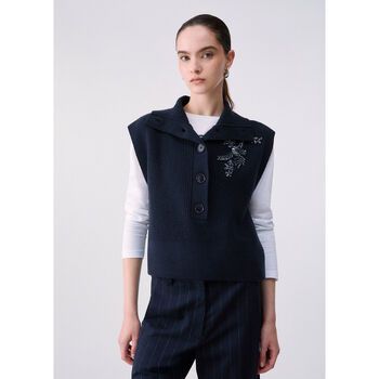 Liu Jo Jersey Chaleco en lana con bordado joya para mujer