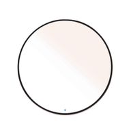 espejo redondo retroiluminado led perimetral borde lacado negro 6500k