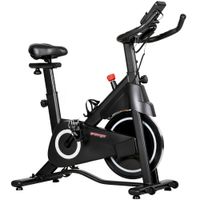 sportnow bicicleta estatica bicicleta de ejercicio resistencia magnetica ajustable pantalla lcd asiento comodo 108x51x116cm blanco   aosom espana