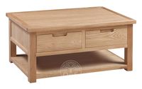 melrose oak 2 drawer coffee table