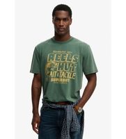 superdry para hombre m1012360a camiseta roadside trade verde l casual algodon manga corta