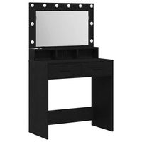 mesa tocador  mesa de maquillaje roble negro 79 x 41 x 135 cm madera de ingenieria