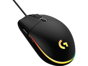 Ratón gaming - Logitech G G203, Con cable, 8000DPI, Botones personalizables, RGB Lightsync, Memoria integrada, Negro