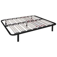 somier multilaminas con reguladores lumbares firmeza adaptable tubo 40x30mm y laminas de haya natural antideslizantes con patas 160x200 cm