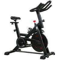 sportnow bicicleta estatica en casa con app resistencia magnetica regulable pantalla lcd asiento y manillar ajustables ruedas   aosom espana