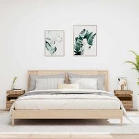 mesitas de noche - mueble dormitorio - madera de ingenieria - roble artisan 40x39x485cm