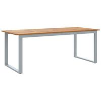 mesa de jardin  mesa de exterior gris 200 x 90 x 75 cm madera de acacia solida