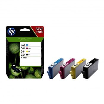 Cartuchos de Tinta Original HP N364 Pack 4 Cartuchos Tricolor + Negro