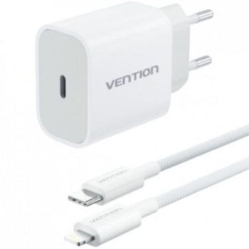 Cargador de pared Vention 20W USB-C con cable Lightning 1m G17W0-EU Blanco