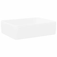 lavabo de bano moderno  lavabo rectangular de ceramica blanco 48x37x13 cm