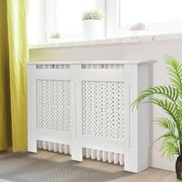 cubre radiador elegante moderno de mdf homcom 1115x19x82 cm - blanco