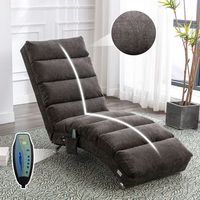 chaise longue de relax - mueble para salon - lino y madera - gris oscuro 148x55x84cm