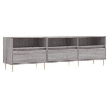 Mueble Para Tv Madera Contrachapada Gris Sonoma 150x30x44,5 Cm Vidaxl