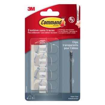 3M Command Clips de cable redondos transparentes (4 unidades)