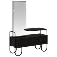 mesa tocador con cajon roble negro madera de ingenieria vidaxl