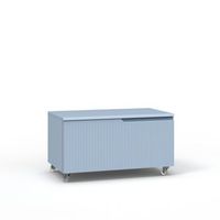 comoda venere azul tiffany en mdf con 4 ruedas