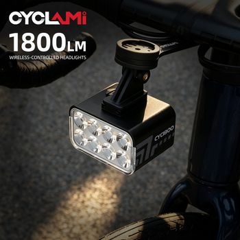 Luz delantera para bicicleta CYCLAMI CYC1800 LED súper brillante, luz frontal para bicicleta todoterreno, para MTB, bicicleta eléctrica, ciclismo nocturno y desplazamientos diarios.