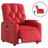 sillon reclinable electrico de cuero sintetico rojo vidaxl