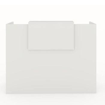 Mostrador De Recepción Y Oficina. Fácil Montaje. Con Cierres Laterales Y Embellecedor Ajustable Color Blanco (140x105x50cm). Fabricado En España.