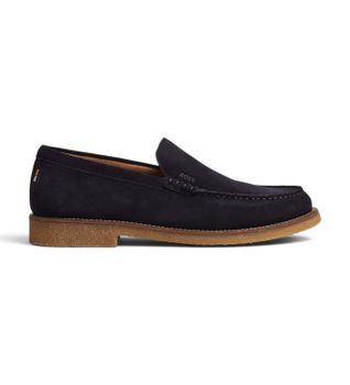 BOSS para hombre. 50568752 Mocasines de piel Kope Mocc marino (45), Plano, Ninguno, Casual