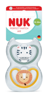 nuk chupete perfect macht air silicona zebraleon 18-36m 2 uds