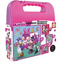 educa - puzzles progresivos 12-16-20-25 piezas minnie happy helpers en maletin 17638